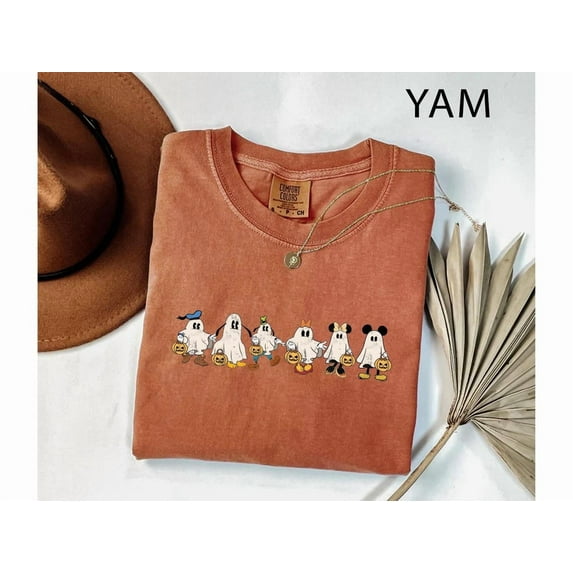 Disney Mickey Friends Halloween Comfort Colors T-Shirt, Ghost, Retro Mickey Spooky Shirt