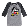 thumbnail image 1 of Disney - Mickey & Friends - Happy Mickey - Toddler And Youth Raglan Graphic T-Shirt, 1 of 4