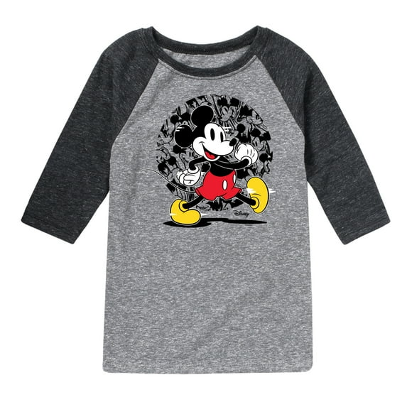 Disney - Mickey & Friends - Happy Mickey - Toddler And Youth Raglan Graphic T-Shirt