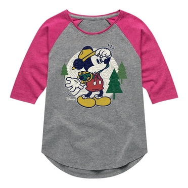Disney - Mickey & Friends - Hiking & Camping - Possible Wrong Turn - Toddler And Youth Girls Raglan Graphic T-Shirt