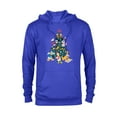 thumbnail image 1 of Disney Mickey & Friends Holiday Retro Christmas Tree Carols - Pullover Hoodie for Adults - Customized-Royal, 1 of 5