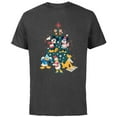 thumbnail image 1 of Disney Mickey & Friends Holiday Retro Christmas Tree Carols - Short Sleeve Cotton T-Shirt for Adults - Customized-Charcoal, 1 of 5