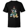 thumbnail image 1 of Disney Mickey & Friends Holiday Retro Christmas Tree Carols - Short Sleeve T-Shirt for Kids - Customized-Black, 1 of 5