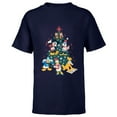 thumbnail image 1 of Disney Mickey & Friends Holiday Retro Christmas Tree Carols - Short Sleeve T-Shirt for Kids - Customized-Navy, 1 of 5