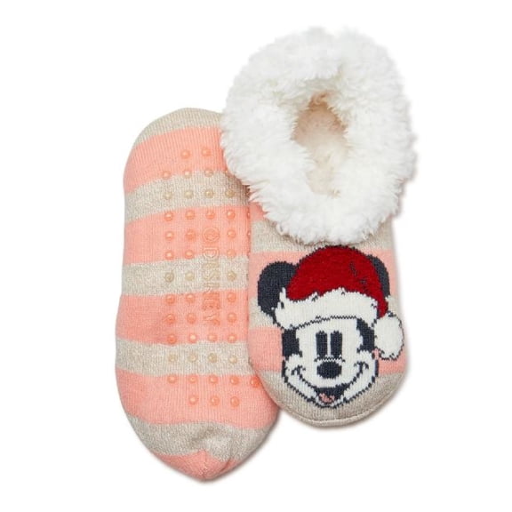 Disney Mickey & Friends, Holiday Women's Slipper Socks, 1-Pack, Size 4-10