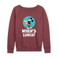 thumbnail image 1 of Disney - Mickey & Friends - Hungry Mickey - When's Lunch - Women's Lightweight French Terry Long Sleeve Shirt, 1 of 5