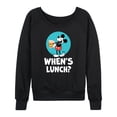 thumbnail image 1 of Disney - Mickey & Friends - Hungry Mickey - When's Lunch - Women's Lightweight French Terry Long Sleeve Shirt, 1 of 5