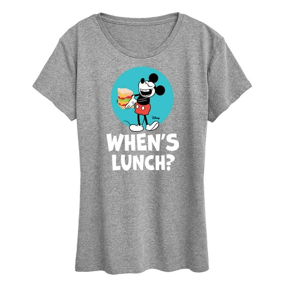 Disney - Mickey & Friends - Hungry Mickey - When's Lunch - Women's Short Sleeve Graphic T-Shirt