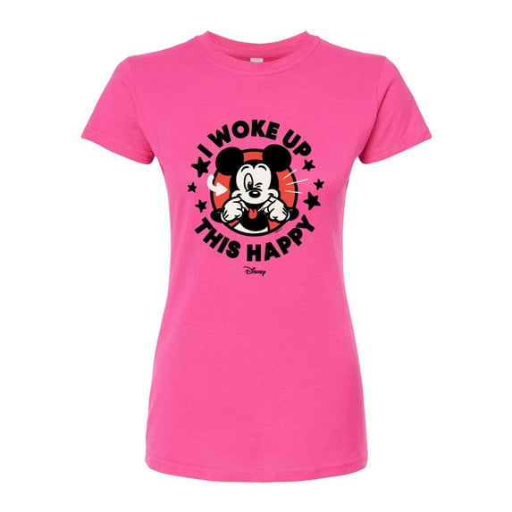 Disney - Mickey & Friends - I Woke Up This Happy - Wink - Juniors Fitted Graphic T-Shirt