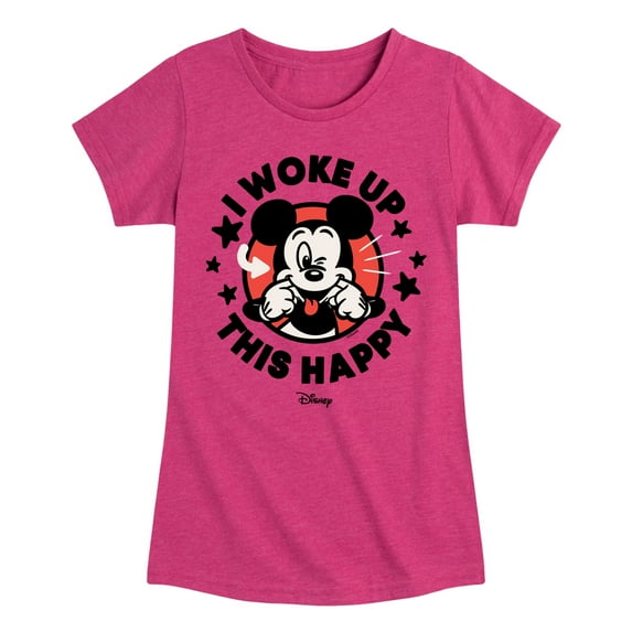Disney - Mickey & Friends - I Woke Up This Happy - Wink - Toddler And Youth Girls Short Sleeve Graphic T-Shirt