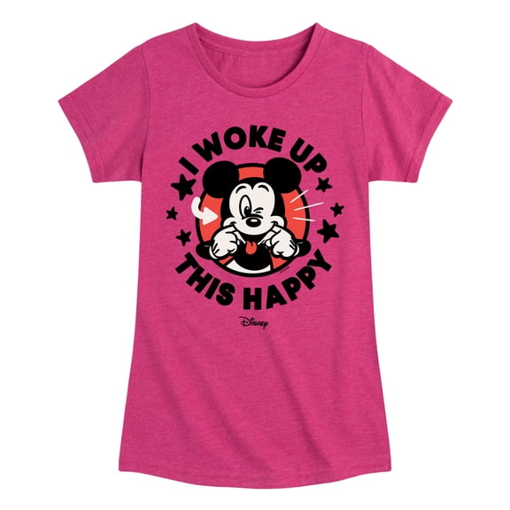 Disney - Mickey & Friends - I Woke Up This Happy - Wink - Toddler And Youth Girls Short Sleeve Graphic T-Shirt