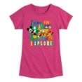 thumbnail image 1 of Disney - Mickey & Friends - It's Fun To Explore - Toddler & Youth Girls Short Sleeve Graphic T-Shirt, 1 of 5