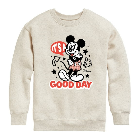 Disney - Mickey & Friends - It's a Good Day - Toddler And Youth Crewneck Fleece Sweatshirt
