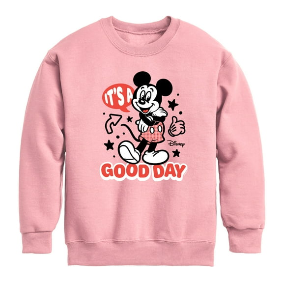 Disney - Mickey & Friends - It's a Good Day - Toddler And Youth Crewneck Fleece Sweatshirt