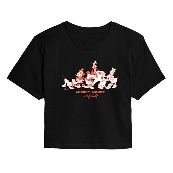 Disney - Mickey Friends - Juniors Cropped Graphic T-Shirt