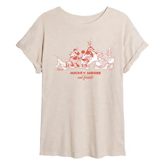 Disney - Mickey Friends - Juniors Oversized Graphic T-Shirt