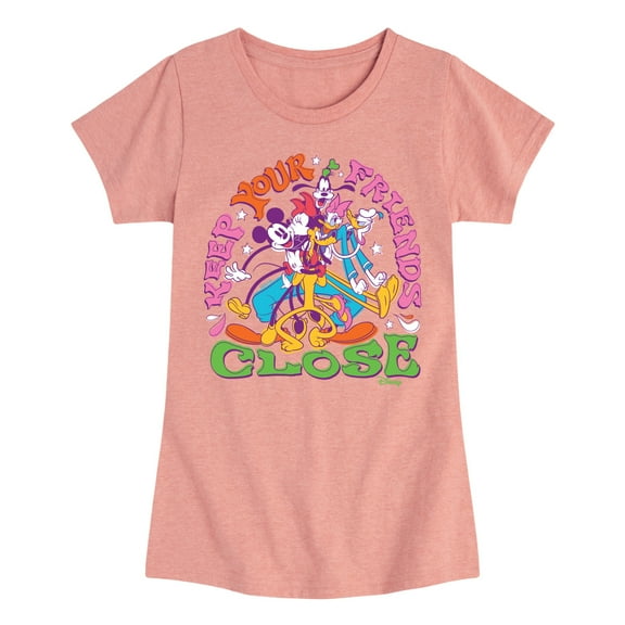 Disney - Mickey & Friends - Keep your Friends Close - Toddler And Youth Girls Short Sleeve Graphic T-Shirt