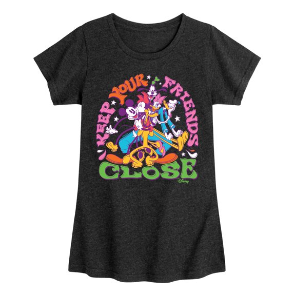 Disney - Mickey & Friends - Keep your Friends Close - Toddler And Youth Girls Short Sleeve Graphic T-Shirt