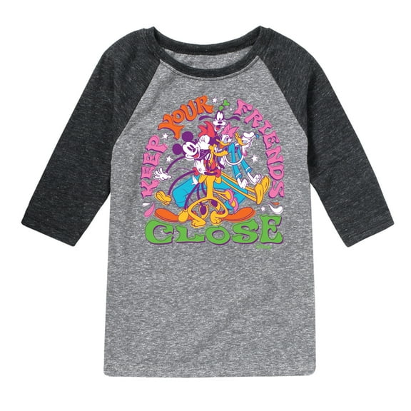 Disney - Mickey & Friends - Keep your Friends Close - Toddler And Youth Raglan Graphic T-Shirt