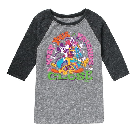 Disney - Mickey & Friends - Keep your Friends Close - Toddler And Youth Raglan Graphic T-Shirt