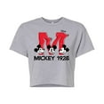 thumbnail image 1 of Disney - Mickey & Friends - Large Letter M - 1928 - Glitch - Juniors Cropped Cotton Blend T-Shirt, 1 of 5