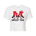 thumbnail image 1 of Disney - Mickey & Friends - Large Letter M - 1928 - Glitch - Juniors Cropped Cotton Blend T-Shirt, 1 of 5