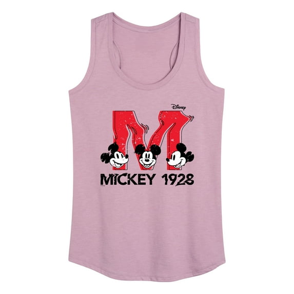 Disney - Mickey & Friends - Large Letter M - 1928 - Glitch - Women's Racerback Tank Top