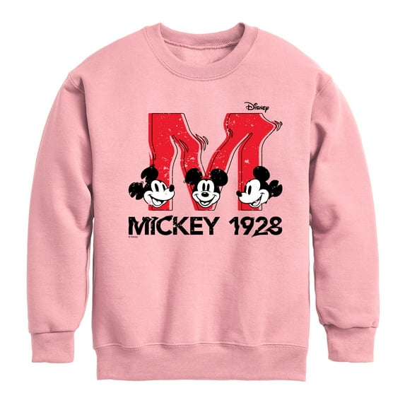 Disney - Mickey & Friends - Large Letter M - Mickey 1928 - Toddler And Youth Long Sleeve Graphic T-Shirt