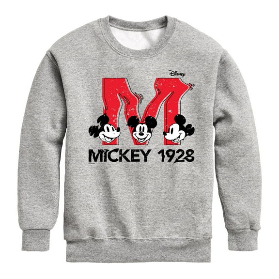Disney - Mickey & Friends - Large Letter M - Mickey 1928 - Toddler And Youth Long Sleeve Graphic T-Shirt
