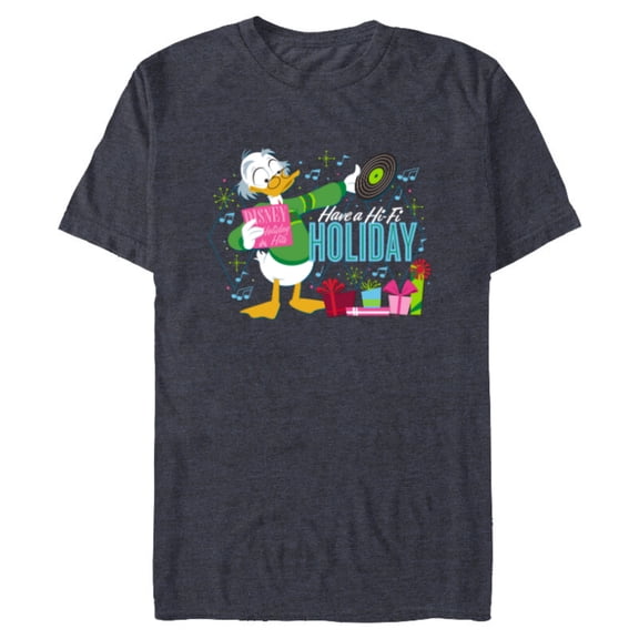 Disney Mickey & Friends Ludwig Von Drake Holiday Hits - Short Sleeve Blended T-Shirt for Adults - Customized-Navy Heather