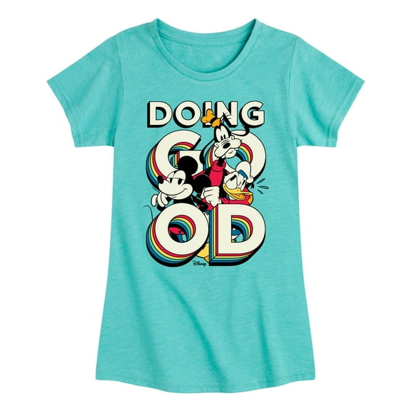 Disney - Mickey & Friends - Mickey, Donald, & Goofy - Doing Good - Toddler And Youth Girls Short Sleeve Graphic T-Shirt