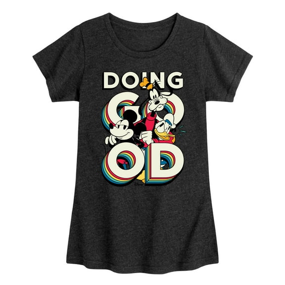 Disney - Mickey & Friends - Mickey, Donald, & Goofy - Doing Good - Toddler And Youth Girls Short Sleeve Graphic T-Shirt