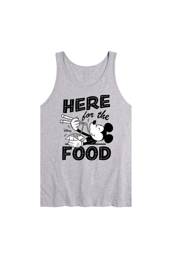 - Mickey & Friends - Mickey Eating Noodles - Here for the Food - Men's Jersey Tank Top