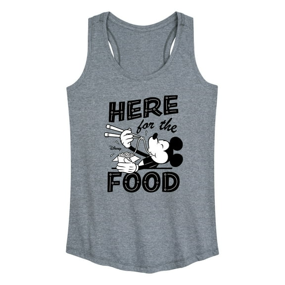 Disney - Mickey & Friends - Mickey Eating Noodles - Here for the Food - Women's Racerback Tank Top