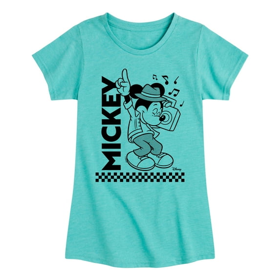 Disney - Mickey & Friends - Mickey Enjoys Music on Boombox - Toddler And Youth Girls Short Sleeve Graphic T-Shirt