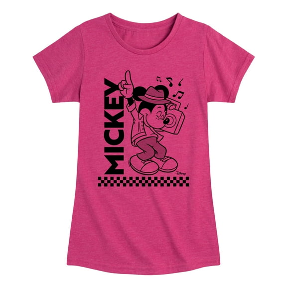 Disney - Mickey & Friends - Mickey Enjoys Music on Boombox - Toddler And Youth Girls Short Sleeve Graphic T-Shirt