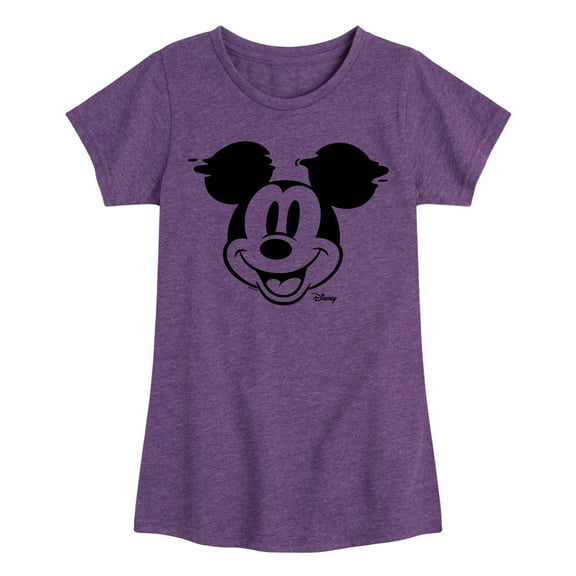 Disney - Mickey & Friends - Mickey Face Glitch - Toddler And Youth Girls Short Sleeve Graphic T-Shirt