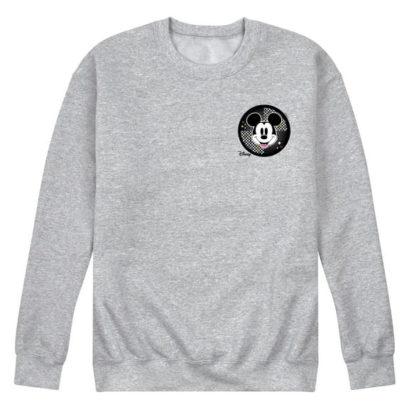 Disney - Mickey & Friends - Mickey Face - Retro Vinyl - Men's Crew Neck Fleece Pullover