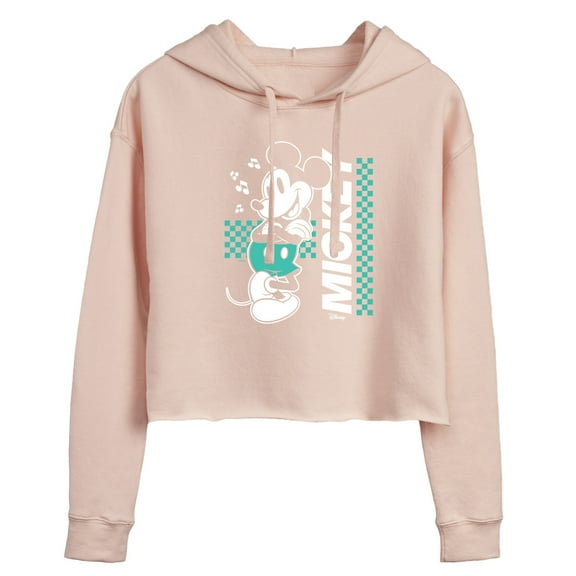 Disney - Mickey & Friends - Mickey Hanging Out - Juniors Cropped Pullover Hoodie
