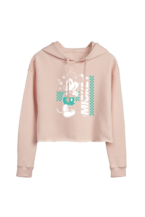 - Mickey & Friends - Mickey Hanging Out - Juniors Cropped Pullover Hoodie