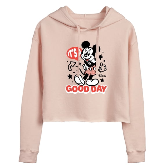 Disney - Mickey & Friends - Mickey - It's A Good Day - Juniors Cropped Pullover Hoodie