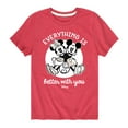 thumbnail image 1 of Disney - Mickey & Friends - Mickey & Minnie - Everything is Better With You - Toddler And Youth Short Sleeve Graphic T-Shirt, 1 of 5