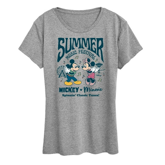 Disney - Mickey & Friends - Mickey & Minnie - Summer Music Festival - Spinnin' Classic Tunes - Women's Short Sleeve Graphic T-Shirt