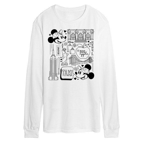 Disney - Mickey & Friends - Mickey & Minnie - The Big Apple 5th Avenue - Taxi - Men's Long Sleeve T-Shirt