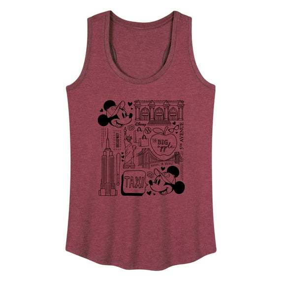 Disney - Mickey & Friends - Mickey & Minnie - The Big Apple 5th Avenue - Taxi - Women's Racerback Tank Top