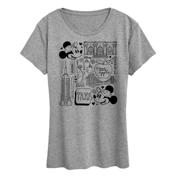 Disney - Mickey & Friends - Mickey & Minnie - The Big Apple 5th Avenue - Taxi - Women's Short Sleeve Graphic T-Shirt