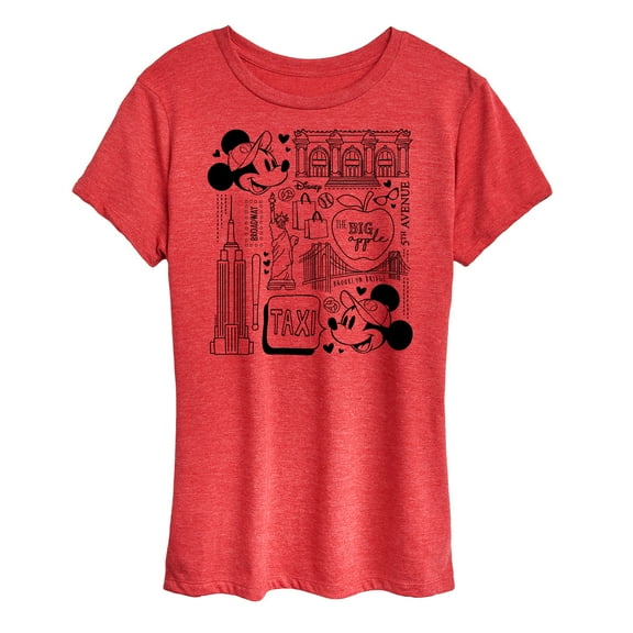 Disney - Mickey & Friends - Mickey & Minnie - The Big Apple 5th Avenue - Taxi - Women's Short Sleeve Graphic T-Shirt