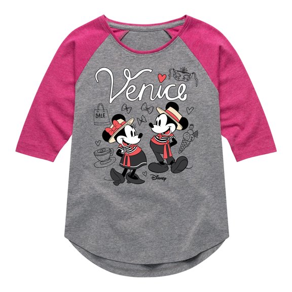 Disney - Mickey & Friends - Mickey & Minnie - Venice - Toddler And Youth Girls Raglan Graphic T-Shirt