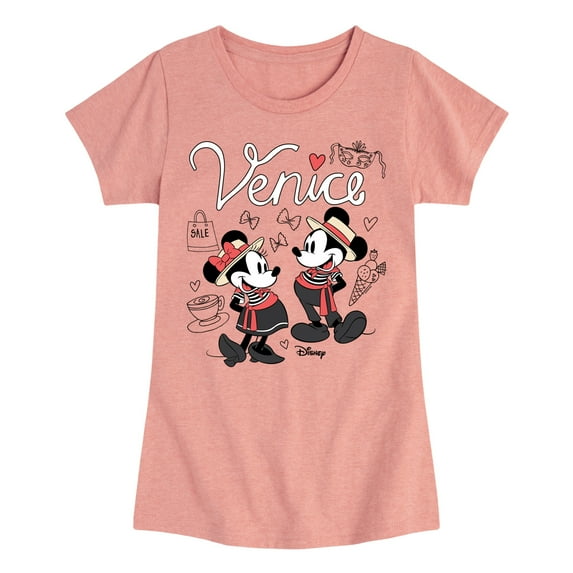 Disney - Mickey & Friends - Mickey & Minnie - Venice - Toddler And Youth Girls Short Sleeve Graphic T-Shirt