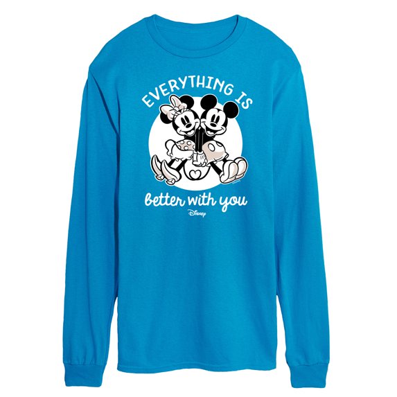 Disney - Mickey & Friends - Mickey & Minnie in Love - Everything is Better with You - Men's Long Sleeve T-Shirt